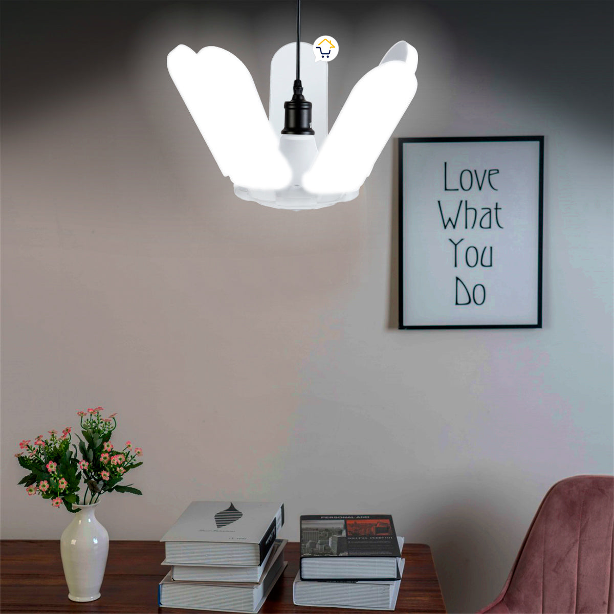 Lampara Bombillo Led 4 Aspas Desplegable